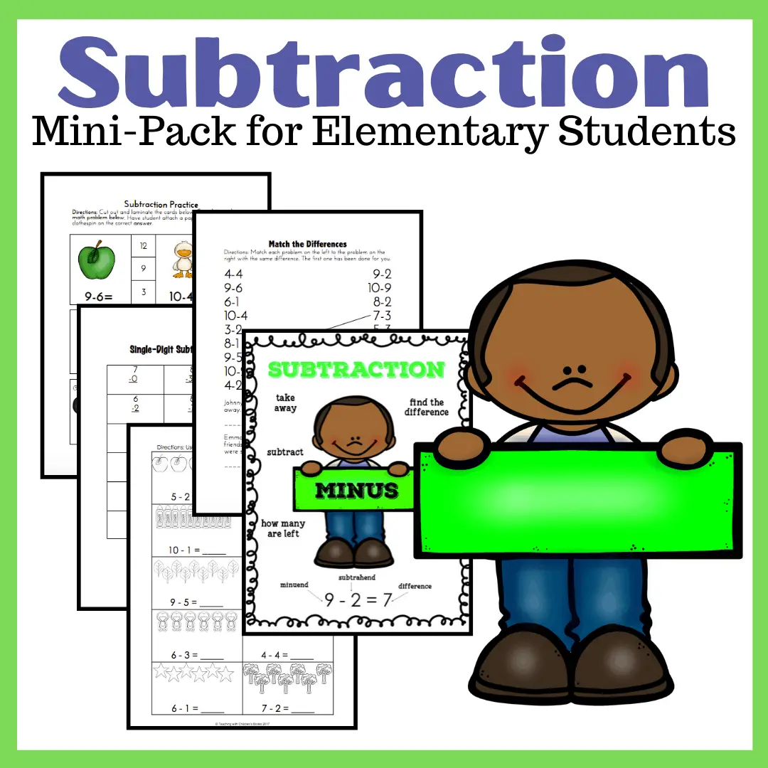 You can teach subtraction with picture books! They're perfect for reinforcing subtraction concepts and introducing word problems with real world scenarios.