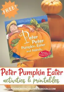 Preschoolers love nursery rhymes and can learn so much from them. This printable based on Peter Peter Pumpkin Eater is perfect for your fall lessons. 