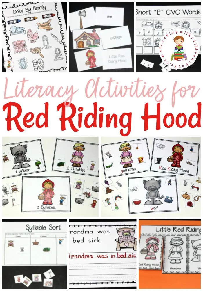 Your students will LOVE working on syllables, CVC words, and more with these Little Red Riding Hood literacy activities. Perfect for your literacy centers.