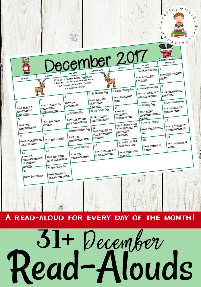 Books and activities to celebrate all month long! This December read aloud book and activity calendar is perfect for preschool and elementary educators.