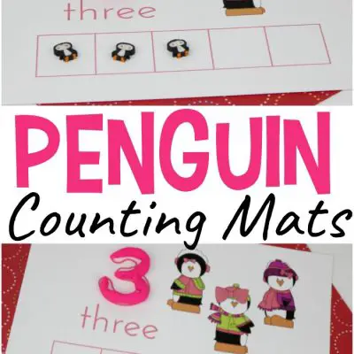 Five Christmas Penguins Winter Preschool Counting Mats