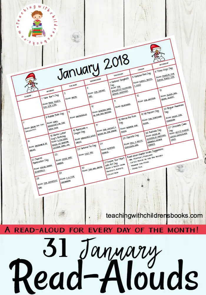 Books and activities to celebrate all month long! This January read aloud book and activity calendar is perfect for preschool and elementary classrooms.