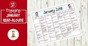 Books and activities to celebrate all month long! This January read aloud book and activity calendar is perfect for preschool and elementary classrooms.
