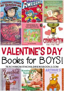 There are no mushy-gushy books on this list. Your guys will love these Valentines Day books for boys. Monsters, zombies, and stinky feet are featured in this list!