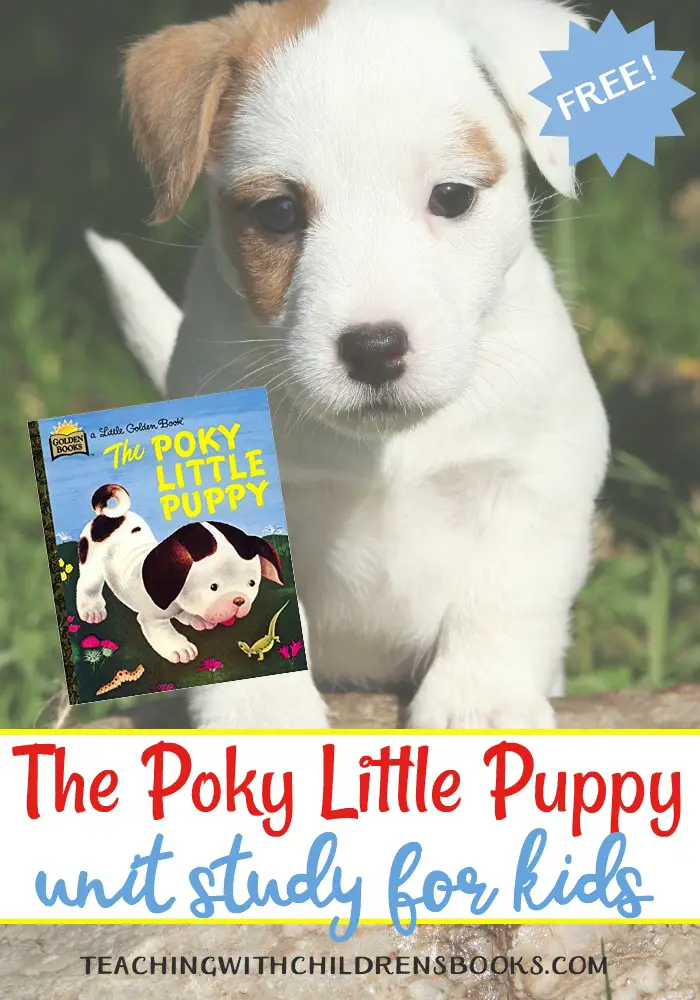 Discover what happens when five little puppies dig a hole under the fence and explore the wide, wide world. Then, let your students complete this free Poky Little Puppy unit study!