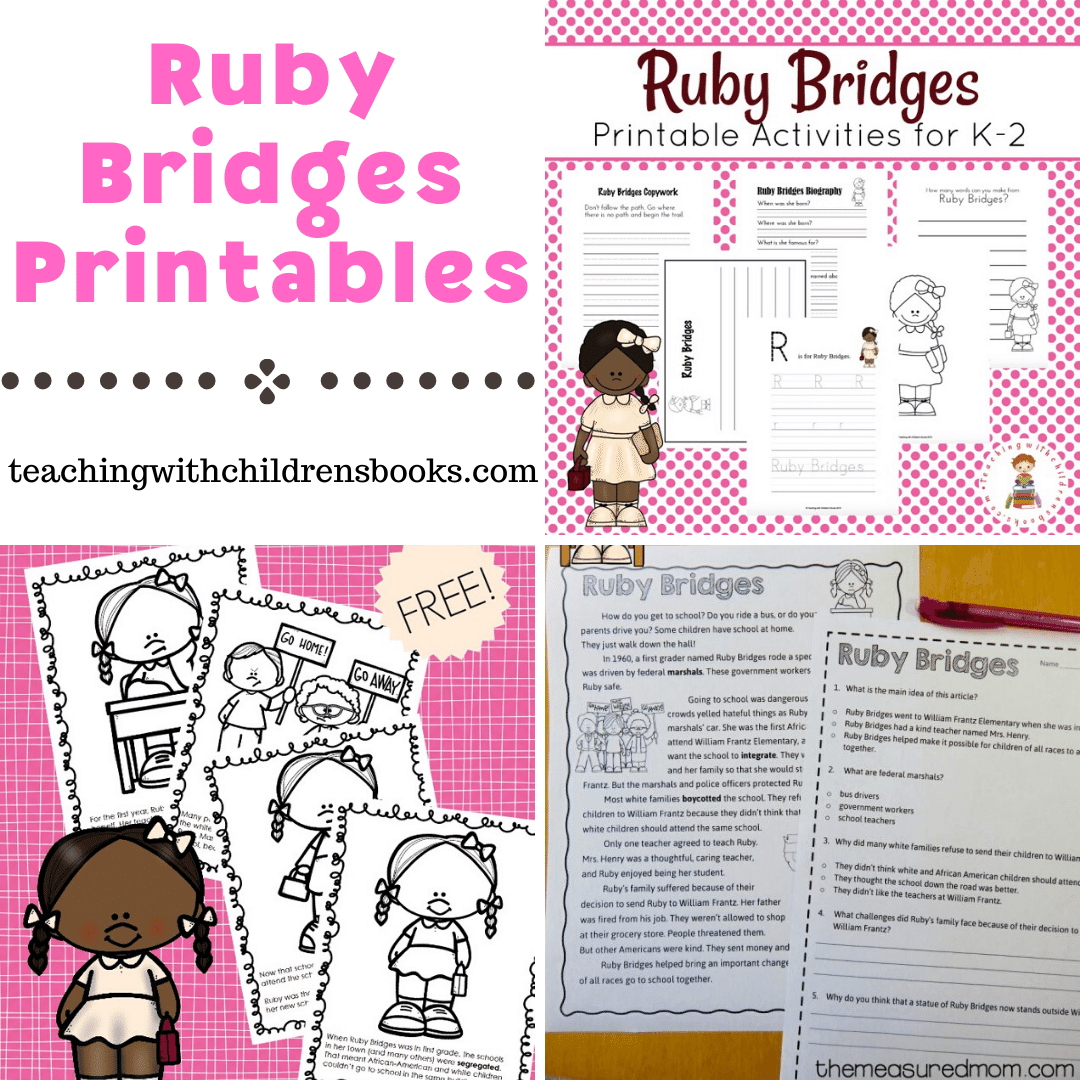 Ruby Bridges paved the way for African American children to attend white schools. Your students can learn more about her life with these free Ruby Bridges printables.