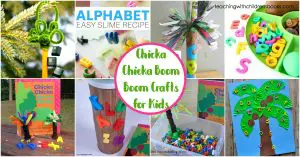 Young readers will love these Chicka Chicka Boom Boom crafts for kindergarten and preschool kiddos! Bring the story to life with these hands-on activities.