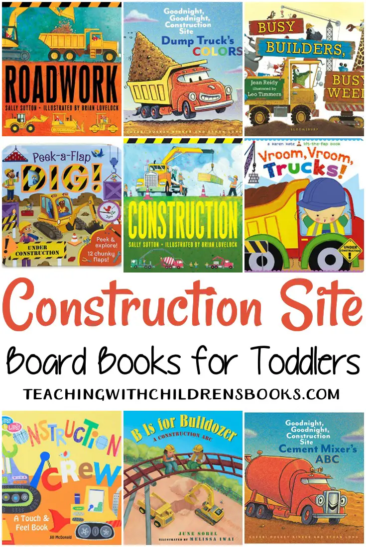 Check out this list of construction books for toddlers! These board books are perfect for toddlers and preschoolers who love trucks and dirt. 