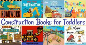 Check out this list of construction books for toddlers! These board books are perfect for toddlers and preschoolers who love trucks and dirt.