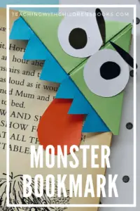 Here is a fantastic DIY monster bookmark craft for kids. This tutorial is complete with pictures, instructions, and a free printable template. 