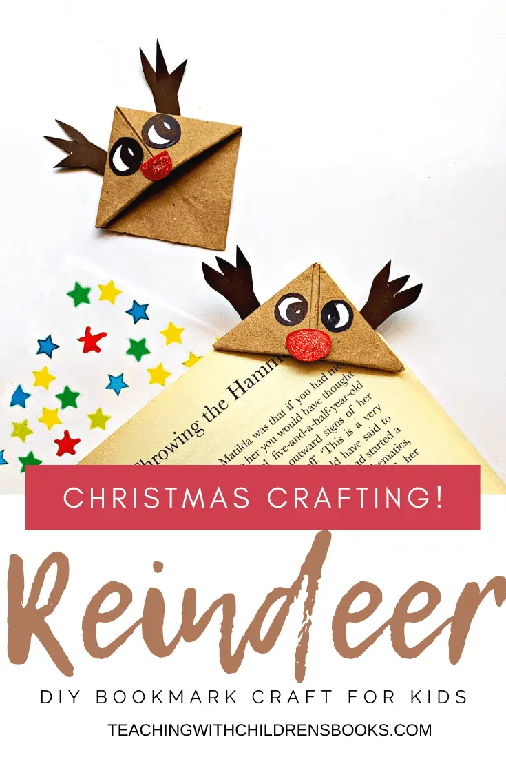 Here is a cute reindeer bookmark craft for kids! This tutorial is complete with pictures, instructions, and a free printable template. 