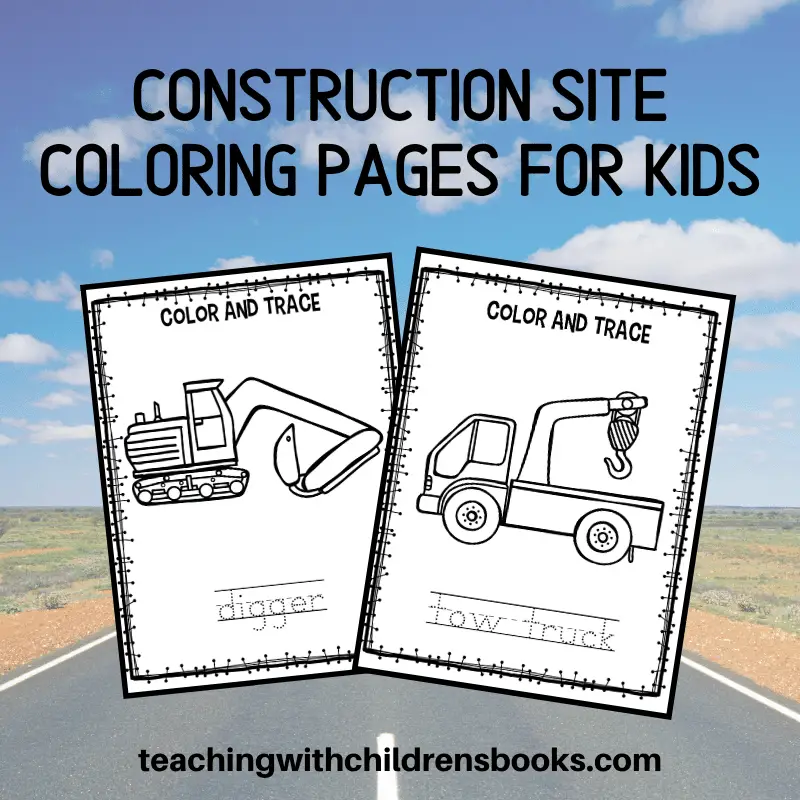 This set of Goodnight Goodnight Construction Site coloring pages is perfect for young readers! They can color the pictures and trace the words. 