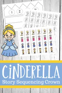 When you have your kids make a Cinderella story sequencing crown, they'll sequence events from the story to make a paper crown to wear.
