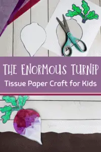 Book-based crafts help kids engage in the stories they read. This Enormous Turnip craft pairs nicely with any version of the folktale you have on hand. 